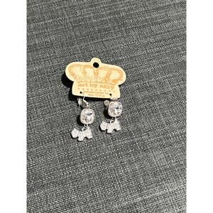 NEW ART BY AMY LABBE dog earrings in clear